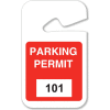 Brady® 96271 Rearview Mirror Hanging Tags, Parking Permits, Red, 101 - 200, 2-3/4"W x 4-3/4"H
