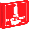 Brady® L0FE15A Fire Extinguisher "L" Sign, Acrylic, 8"W x 8"H