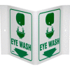 Brady® V1EW03A Eye Wash "V" Sign, 2 Sided, Acrylic, 9"W x 6"H