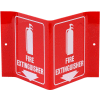 Brady® V1FE15A Fire Extinguisher "V" Sign, 2 Sided, Acrylic, 8"W x 6"H