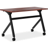 HON® Multi-Purpose Table - Flip Base - 48"W - Chestnut Laminate - Black Finish