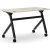 HON® Multi-Purpose Table - Flip Base - 48"W - Light Gray Laminate Black Finish