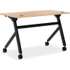 HON® Multi-Purpose Table - Flip Base - 48"W - Wheat Laminate - Black Finish