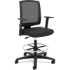 HON® Upholstered Mesh Back Task Stool - Fabric - Black - Solve Series