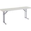Interion® Plastic Folding Seminar Table, 18" x 72", White