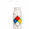 Bel-Art LDPE Wash Bottles 117160009, 500ml, Write On Label, Natural Cap, Wide Mouth, 4/PK