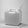 Bel-Art HDPE Jerrican 10935-0000, 5 Liters (1.25 Gallons), Screw Cap, 1" I.D. Spout, White, 1/PK