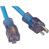 Bayco® Single-Tap All Season Cord W/Lighted End SL-997, 50'L Cord, 12/3 GA, Blue, 2-PK - Pkg Qty 2