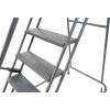 Perforated Steps on Industrial Steel Rolling Ladder