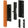 Prime-Line C 1061 Sliding Door Handle Set, Black Finish, Wood Handle