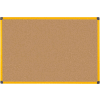 MasterVIsion Industrial Ultrabrite Cork Bulletin Board, 40" X 60", Yellow Frame