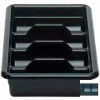 Cambro 1120CBP110 - Cutlery Box, 4 Compartments, 11-3/8"L x 20-7/16"W x 3-3/4"H, Plastic, Black - Pkg Qty 12