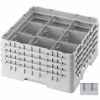 Cambro 9S1114151 - Camrack Glass Rack 9 Compartments 11-3/4" Max. Height Soft Gray NSF - Pkg Qty 2