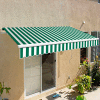 Awntech CAM10-FW Retractable Awning Manual 10'W x 7"H x 8'D Forest Green/Whtie