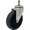Durable Superior Casters Swivel Stem Caster - 4&quot;Dia. Cond. Thermo Rubber w/ 1-3/8&quot;H Stem & Grip Ring