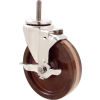 Durable Superior Casters Swivel Stem Caster - 5&quot;Dia. High Temp Phenolic with Top Lock, 1-1/2&quot;H Stem