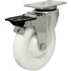 Durable Superior Casters Swivel Top Plate Caster - 5&quot;Dia. Poly with Top Lock Brake - 375 Lb. Cap.