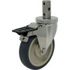 Durable Superior Casters Swivel Stem Caster - 4&quot;Dia. Poly-Pro, Bore with Top Lock, 2&quot;H Stem