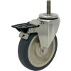 Durable Superior Casters Swivel Stem Caster - 5&quot;Dia. Poly-Pro, Bore with Top Lock, 1-1/2&quot;H Stem