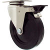 Durable Superior Casters Swivel Top Plate Caster - 4&quot;Dia. Soft Rubber/Tread with Tech Lock