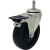Durable Superior Casters Swivel Stem Caster - 4&quot;Dia. Soft Rubber/Tread with Top Lock, 1-3/8&quot;H Stem