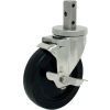 Durable Superior Casters Swivel Top Plate Caster - 5&quot;Dia. Soft Rubber Soft Tread with No Brake