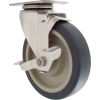 Durable Superior Casters Swivel Top Plate Caster - 4&quot;Dia. Thermo-Pro with Top Lock Brk with Bore