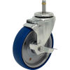 Durable Superior Casters Swivel Stem Caster - 5&quot;Dia. Stainless Disc, Roll Bearing with Tech Lock