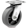 Bassick® Prism Stainless Steel Swivel Caster - Thermal Plastic Rubber - Flat Tread - 8" Dia.