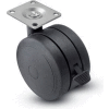 Shepherd® Swivel Top Plate Soft Tread Caster With Brake, 75mm Dia., Black