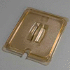 Carlisle 10431U13 - Topnotch® Universal Handled Notched Lid 12-3/4" x 10-3/8", Amber - Pkg Qty 6
