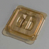 Carlisle 10510U13 - Topnotch® Universal Handled Lid 6-3/4" x 6-3/8", Amber - Pkg Qty 6