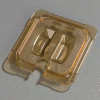 Carlisle 10511U13 - Topnotch® Universal Handled Notched Lid 6-3/4" x 6-3/8", Amber - Pkg Qty 6