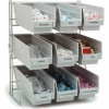 Carlisle 381109LG - Frame Packet Rack, Holds 9 Containers, Gray, 19"H x 18"W x 12"D, Aluminum
