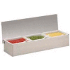 Carlisle 38704C - 4 Pint Condiment Caddies W/ One-Piece Lid 11-3/4", 5-5/8", 3-3/8", Stainless Steel