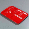 Carlisle 4398005 - Left-Hand Heavy Weight 6-Compartment Tray, Red - Pkg Qty 12