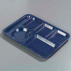 Carlisle 4398035 - Left-Hand Heavy Weight 6-Compartment Tray, Caf? Blue - Pkg Qty 12