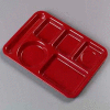 Carlisle 4398085 - Left-Hand Heavy Weight 6-Compartment Tray, Dark Cranberry - Pkg Qty 12