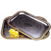 Carlisle 608909 - Celebration™ Rectangular Tray W/ Gold Border 20-5/8" x 14" - Pkg Qty 12