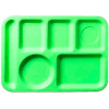 Carlisle 61409 - Left-Hand 6-Compartment Tray, Green - Pkg Qty 24