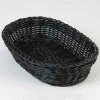 Carlisle 655003 - Woven Baskets Oval Basket Small 9", Black - Pkg Qty 6