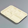 Carlisle P61425 - Left-Hand 6-Compartment Tray, Tan - Pkg Qty 24
