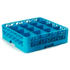 Carlisle RG16-114 - Opticlean™ 16-Compartment Glass Rack W/ 1 Extender, Carlisle Blue - Pkg Qty 4