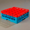 Carlisle RG25-2C410 - Opticlean™ 25-Compartment Glass Rack W/ 2 Extenders, Red-Carlisle Blue - Pkg Qty 3