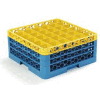 Carlisle RG36-3C411 - OptiClean™ 36-Compartment Glass Rack W/3 Extenders, Yellow-Blue
