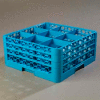 Carlisle RG9-314 - Opticlean™ 9-Compartment Glass Rack W/ 3 Extenders, Carlisle Blue - Pkg Qty 2