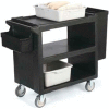 Carlisle SBC23003 - Service Cart with 2 Fixed Casters, 2 Swivel Casters, 1 W/ Brake 33" x 20", Black