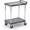 Olympic Storage Utility Cart w/2 Shelves & Chrome Posts, 300 lb. Cap, 38&quot;L x 17&quot;W x 33-1/4&quot;H, Gray