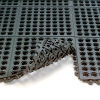 Wearwell&#174; 24/Seven&#174; CFR Rubber Anti Fatigue Drainage Mat 5/8&quot; Thick 3' x 3' Black