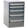 Rousseau Five-Drawer Pedestal For Modular Mobile Cabinets - 3",4",5",6" Front Drawer Heights